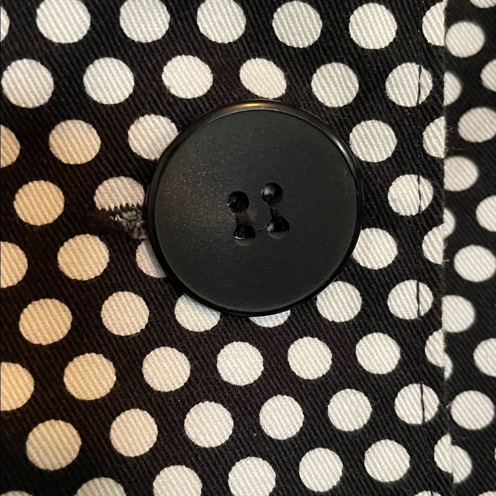 Women’s XXL Super Low Fat black white polka dot blazer 3 big button asymmetrical - Picture 8 of 13